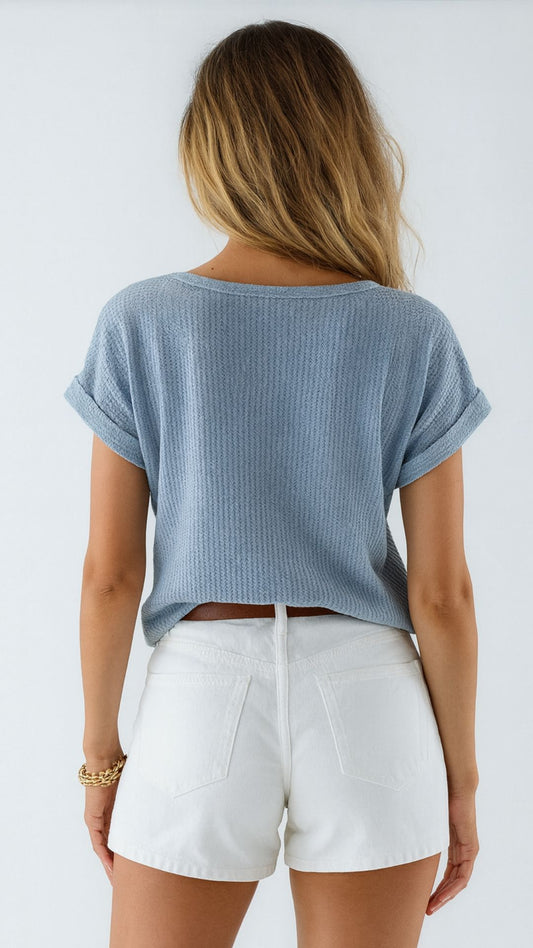 Isola | Women’s Crochet Detail V-Neck Summer Top