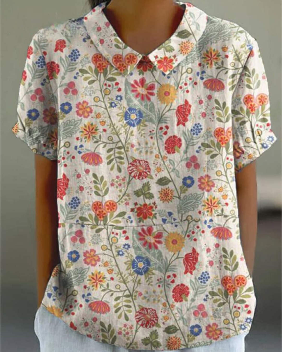 Floryn™ | Floral Print Comfort Blouse