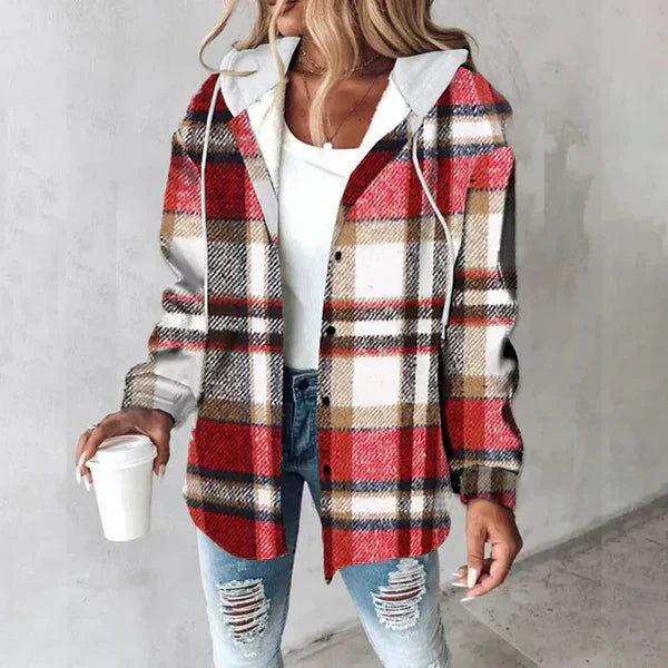 Lorenza | Checkered Hooded Jacket