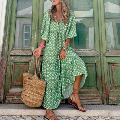 Bohemian Beauty Green Maxi Dress