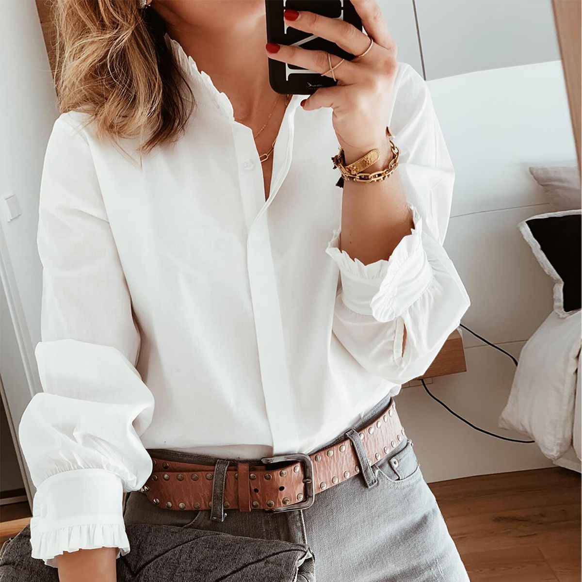 White Plain Long Sleeve Shirt