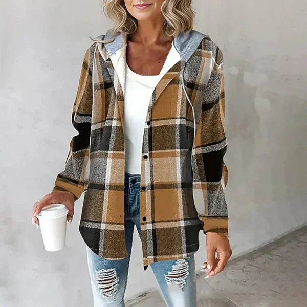 Lorenza | Checkered Hooded Jacket