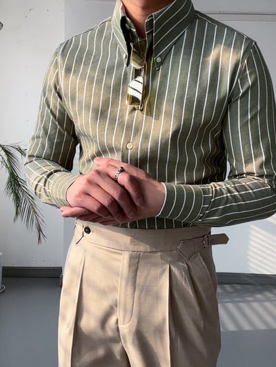 MV Retro Italian Striped Slim Shirt