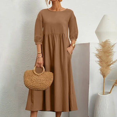 Christine | Cozy Sleeve Pocket Midi Dress