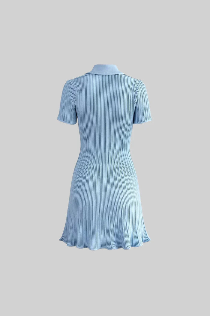 Nia™ | Baby Blue Short Sleeve Hourglass Dress