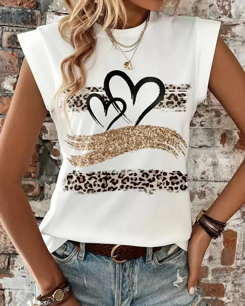 Groovy White Round Neck Top