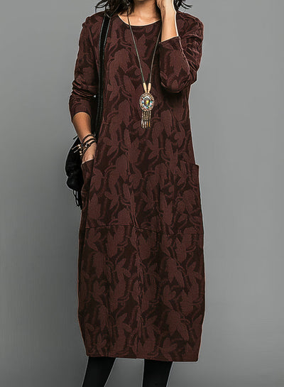 Lea - Casual round neck winter dress