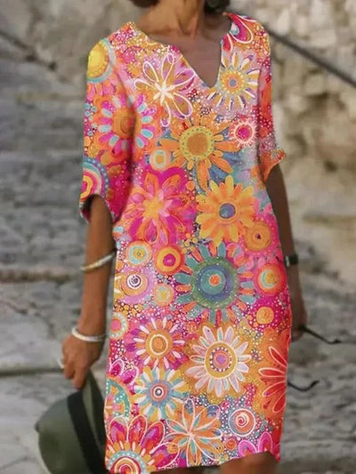 Beth Colourful Floral Dress