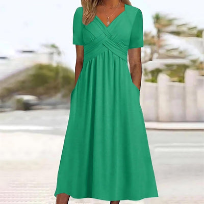 Jamaica - Elegant Midi Dress with Tummy Coverage