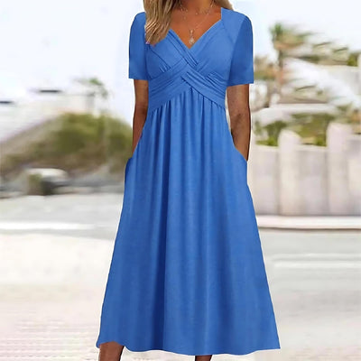 Jamaica - Elegant Midi Dress with Tummy Coverage