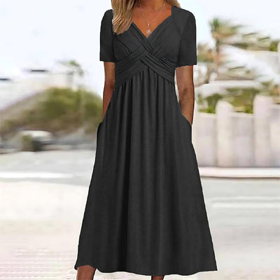 Jamaica - Elegant Midi Dress with Tummy Coverage