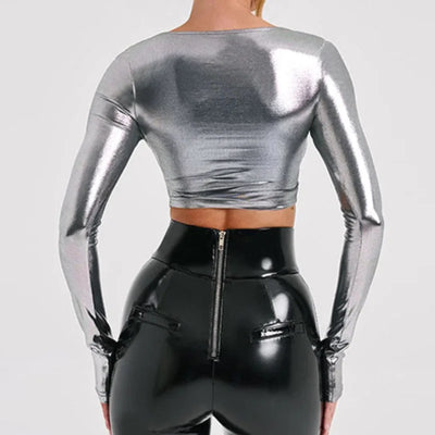 Shiny Patent Leather Top