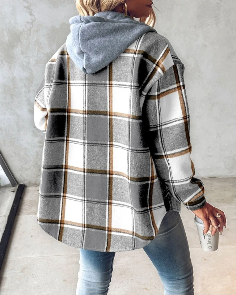 Lorenza | Checkered Hooded Jacket