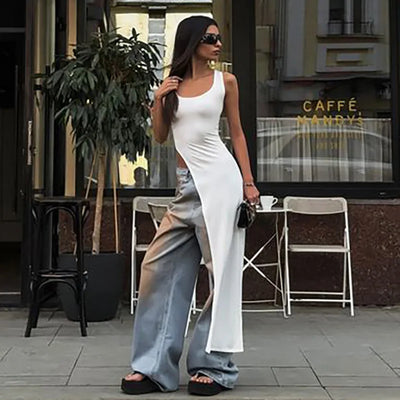 Sleeveless Asymmetric Long Top