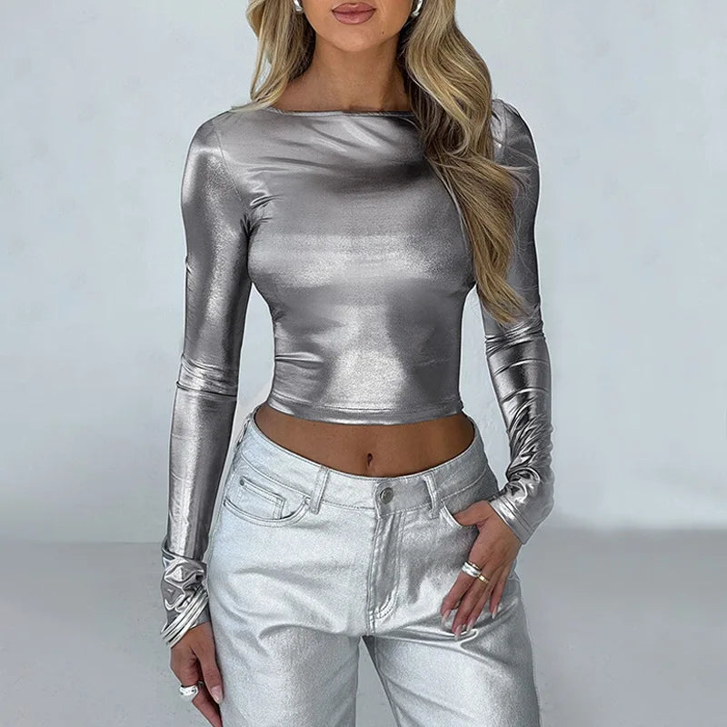 Shiny Patent Leather Top