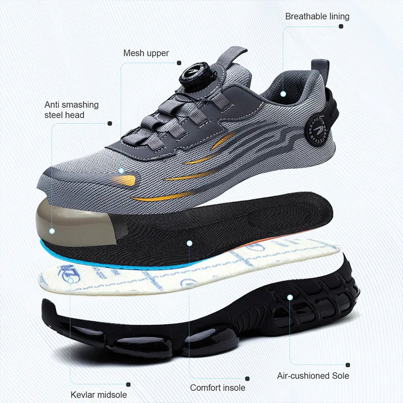 Bryce™ | Rotary Button Safety Trainer Shoes for Men