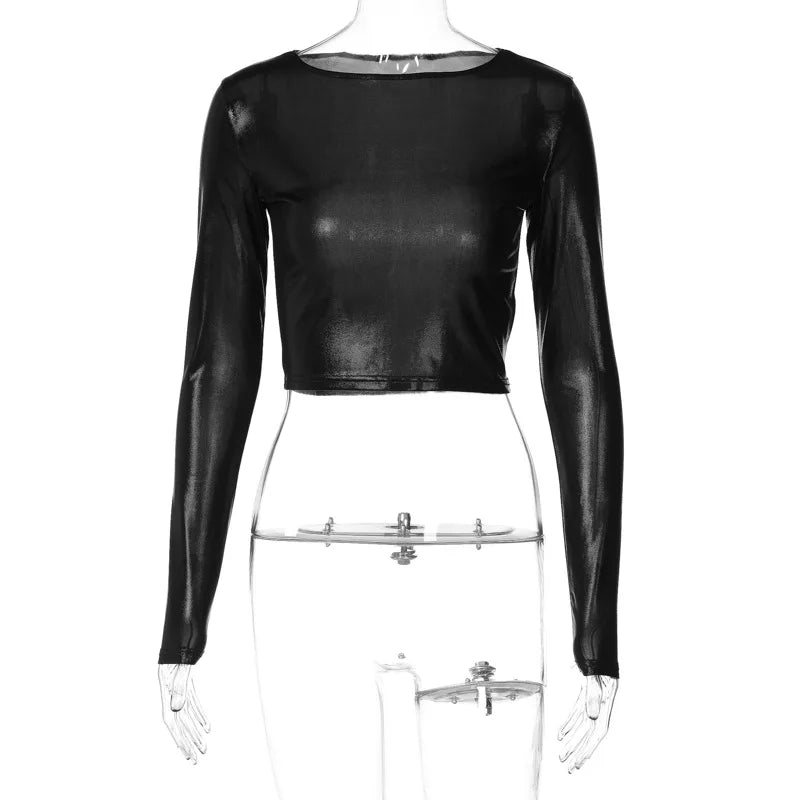 Shiny Patent Leather Top