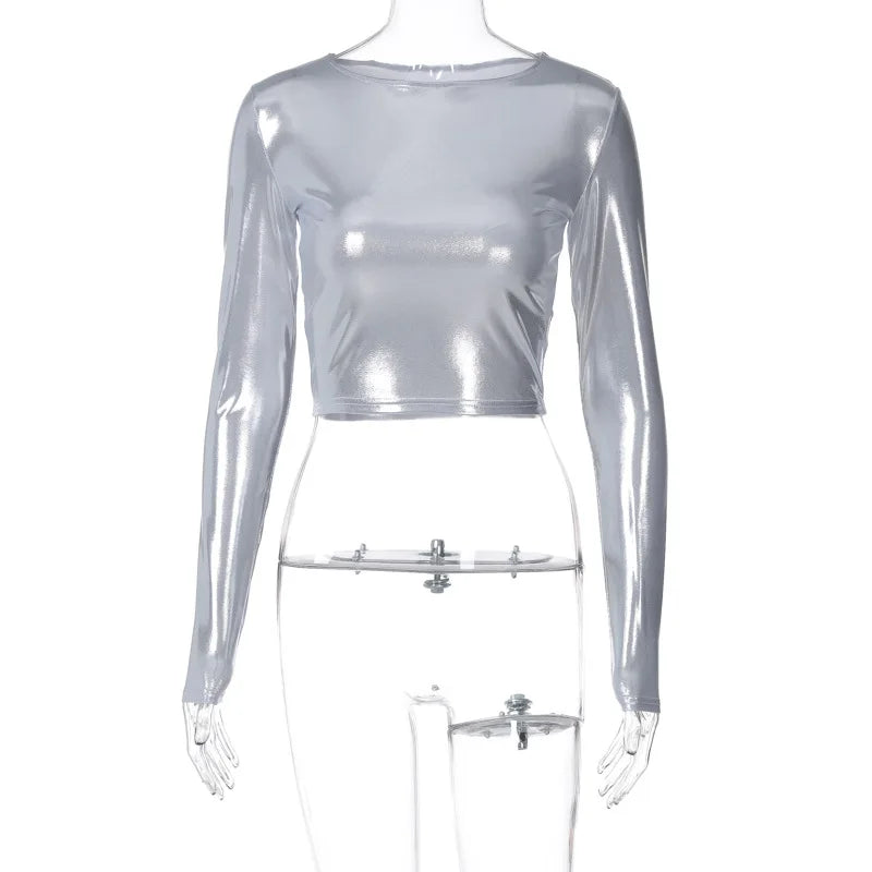 Shiny Patent Leather Top