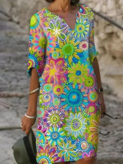 Beth Colourful Floral Dress