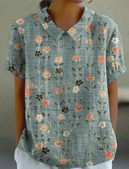 Floryn™ | Floral Print Comfort Blouse