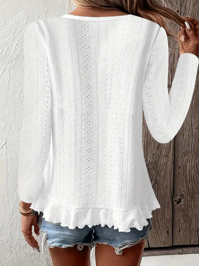 White Round Neck Plain Top