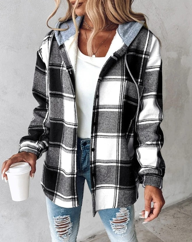 Lorenza | Checkered Hooded Jacket