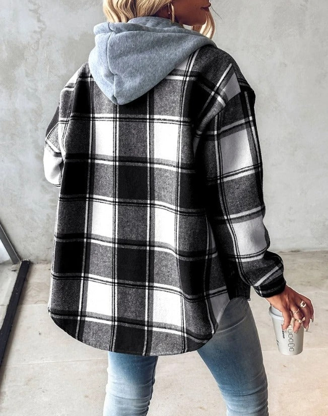 Lorenza | Checkered Hooded Jacket