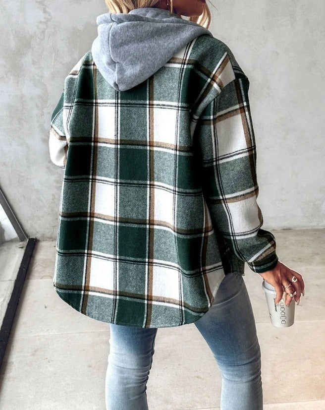 Lorenza | Checkered Hooded Jacket