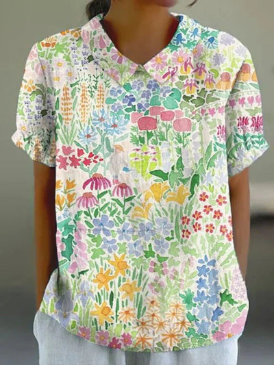 Floryn™ | Floral Print Comfort Blouse